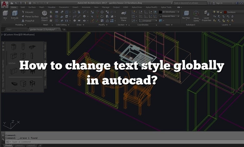 how to change text style globally in autocad