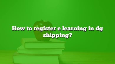 How to register e learning in dg shipping?