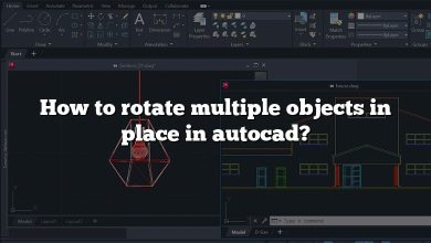 How to rotate multiple objects in place in autocad?