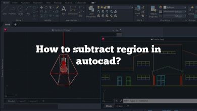 How to subtract region in autocad?