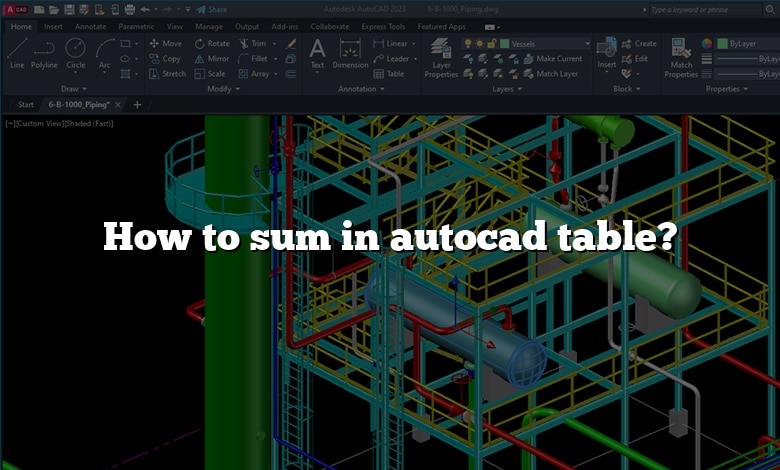 How to sum in autocad table? - CADdikt