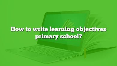 How to write learning objectives primary school?