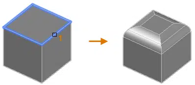 edges on the face of a 3D solid or surface with fillet command in autocad