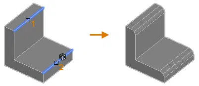 edges solid 3d with fillet command