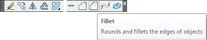 fillet command toolbar