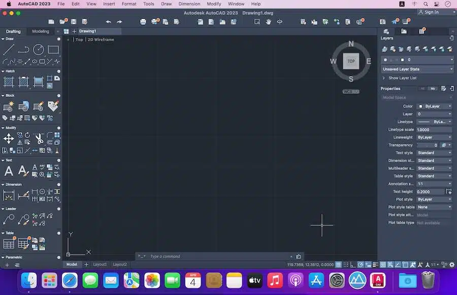 interface autocad mac