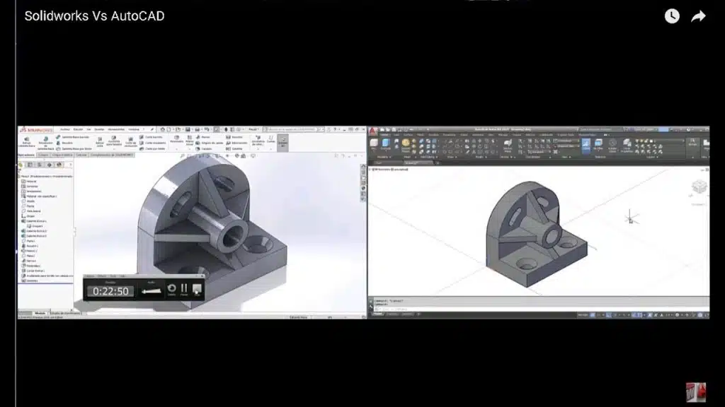 AutoCAD and SolidWorks interfaces