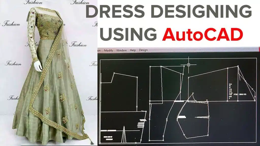 fashion design sketch created in AutoCAD